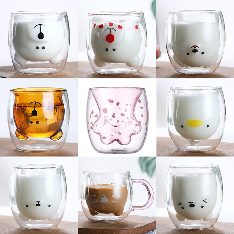 300ml Creative Cute Expression Ceramic Cups Cute Face Mug Tea  Coffee Milk Cup: Glassware & Drinkware