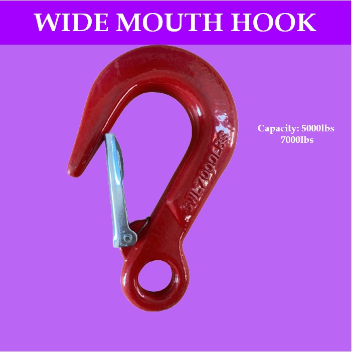 5000lBS 7000Lbs Wide Mouth Hook Grade Steel Large Open Eye Wide