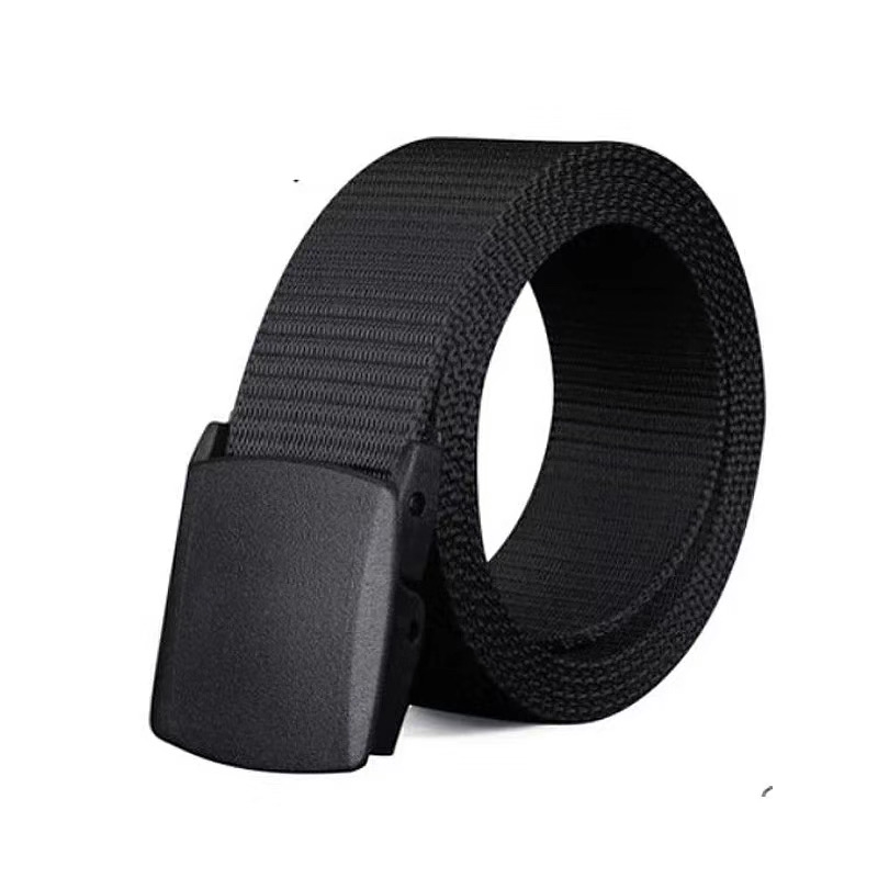 WM-Mens Womens Unisex Belt Canvas Outdoor Tactical Adjustable Belt with  Plastic Buckle