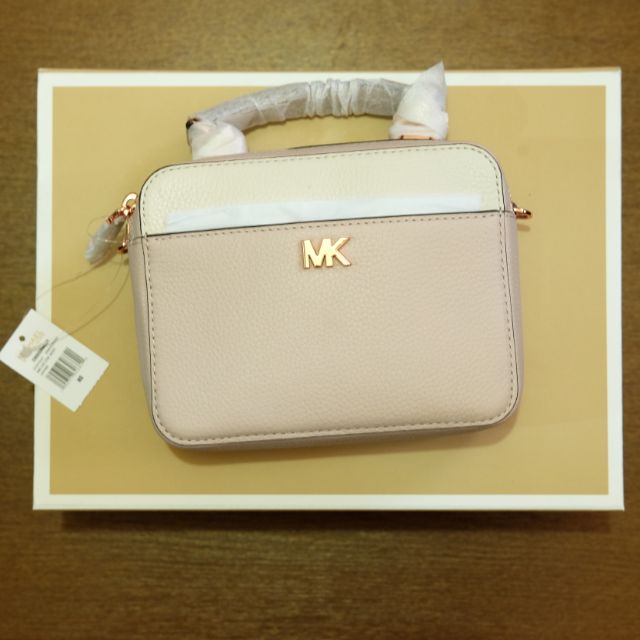 Michael Kors Mott Mini Logo and Leather Crossbody bag Shopee