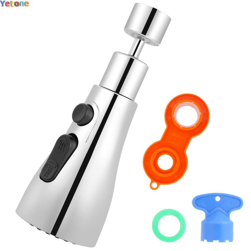 360°Swivel Spout G1/2 Kitchen Sink Tap Spray Head with 3 Water Outlet