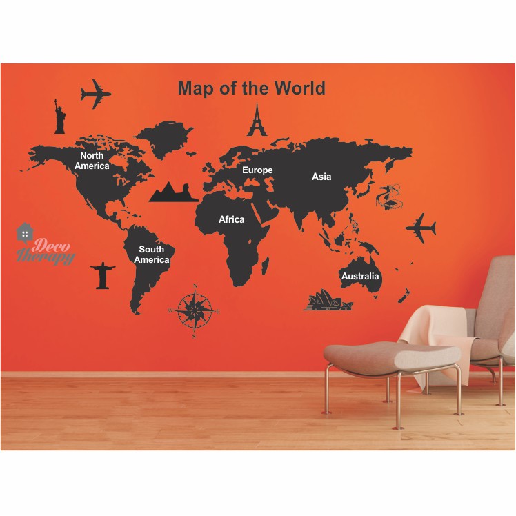 World Map Wall Sticker Shopee Philippines