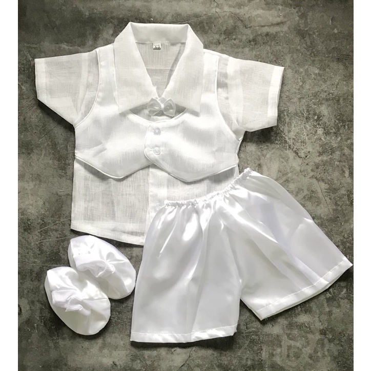 Baptismal Set for Baby Boy_Barong or chaleco Pambinyag Set Christening ...