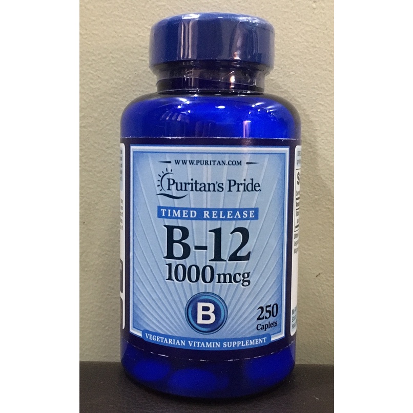 Puritan's Pride Vitamin B12 1000mcg, 250 Timed Release Caplets
