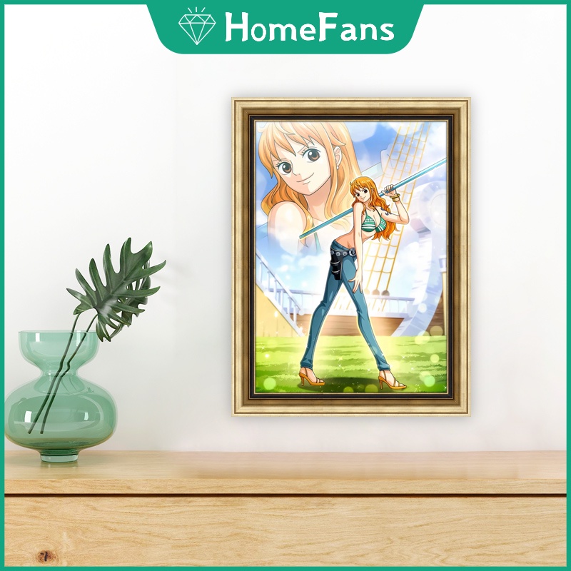 Kit De Diamantes Anime One Piece – Luffy, Nika, Zoro Y Nami – Pintura Por Números Para Niños Y Adultos (30x40 Cm)