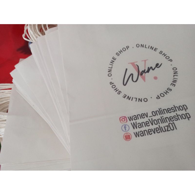 Customized White Kraft Paper Bag with Handle | Shopee Philippines