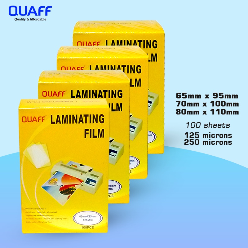 QUAFF Laminating Film ID size 125Microns 250 Microns (100pcs per pack) Shopee Philippines