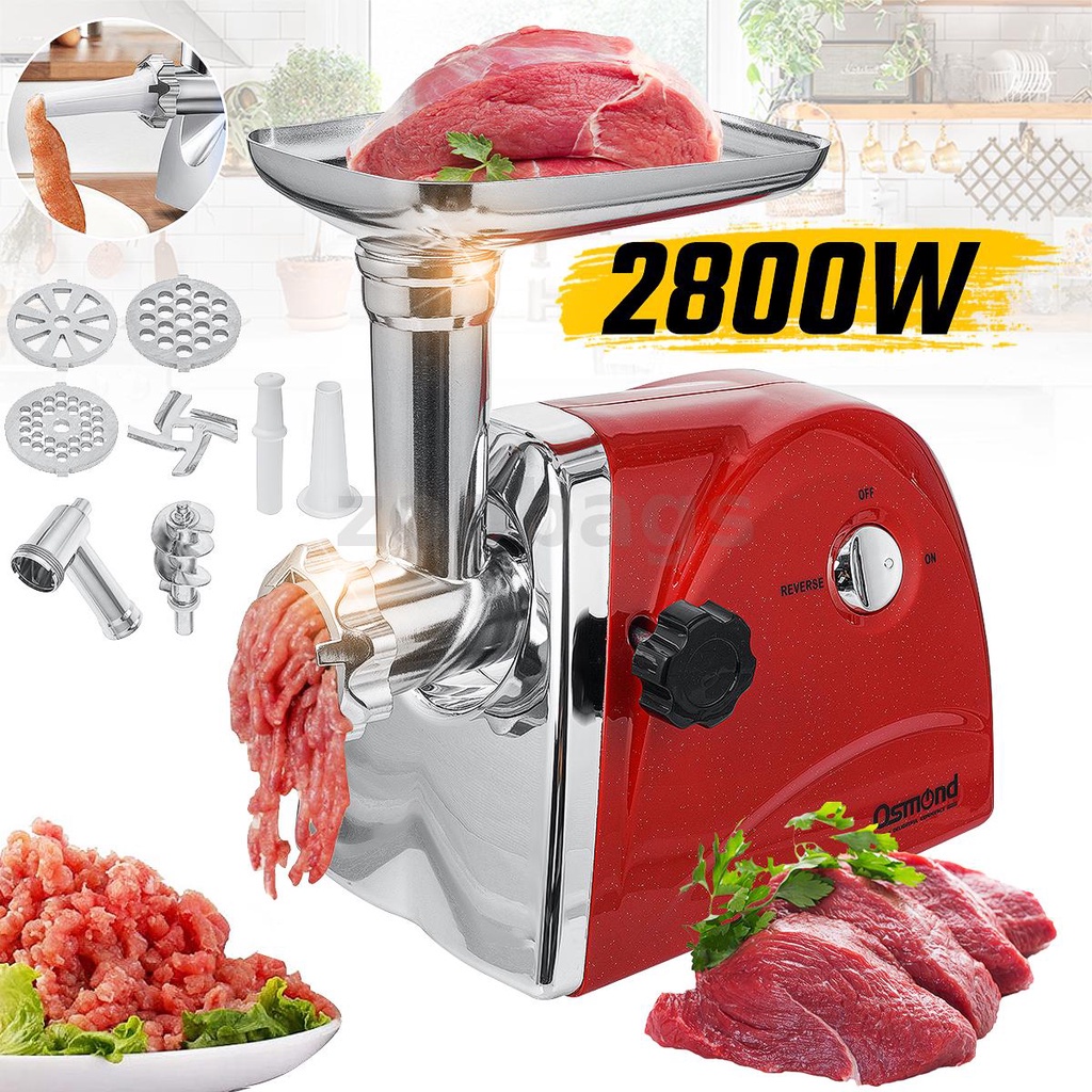 4in1 Osmond 2800W Electric Meat Grinder Mincer Sausage Maker Filler