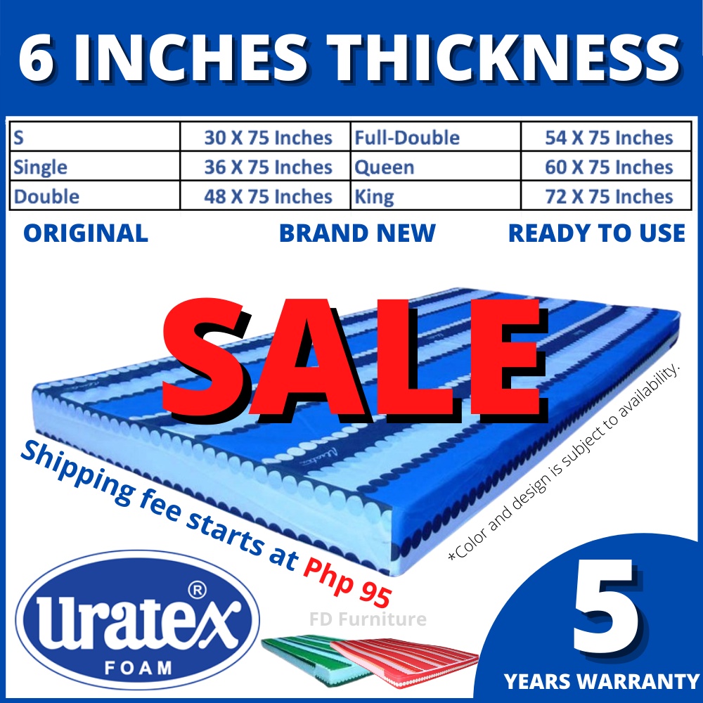 Uratex foam sizes and outlet price