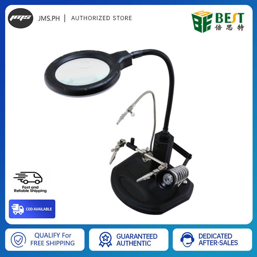 BEST BST308L 16 LED Light 2.5X Magnifier Desk Lamp Repair Clamp