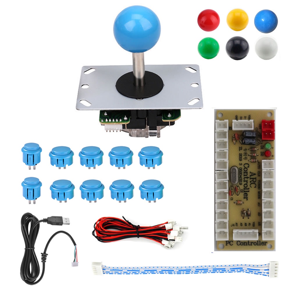 RAC-D200 DIY Arcade Joystick 5Pin Kits 8 Way Joystick Buttons USB ...