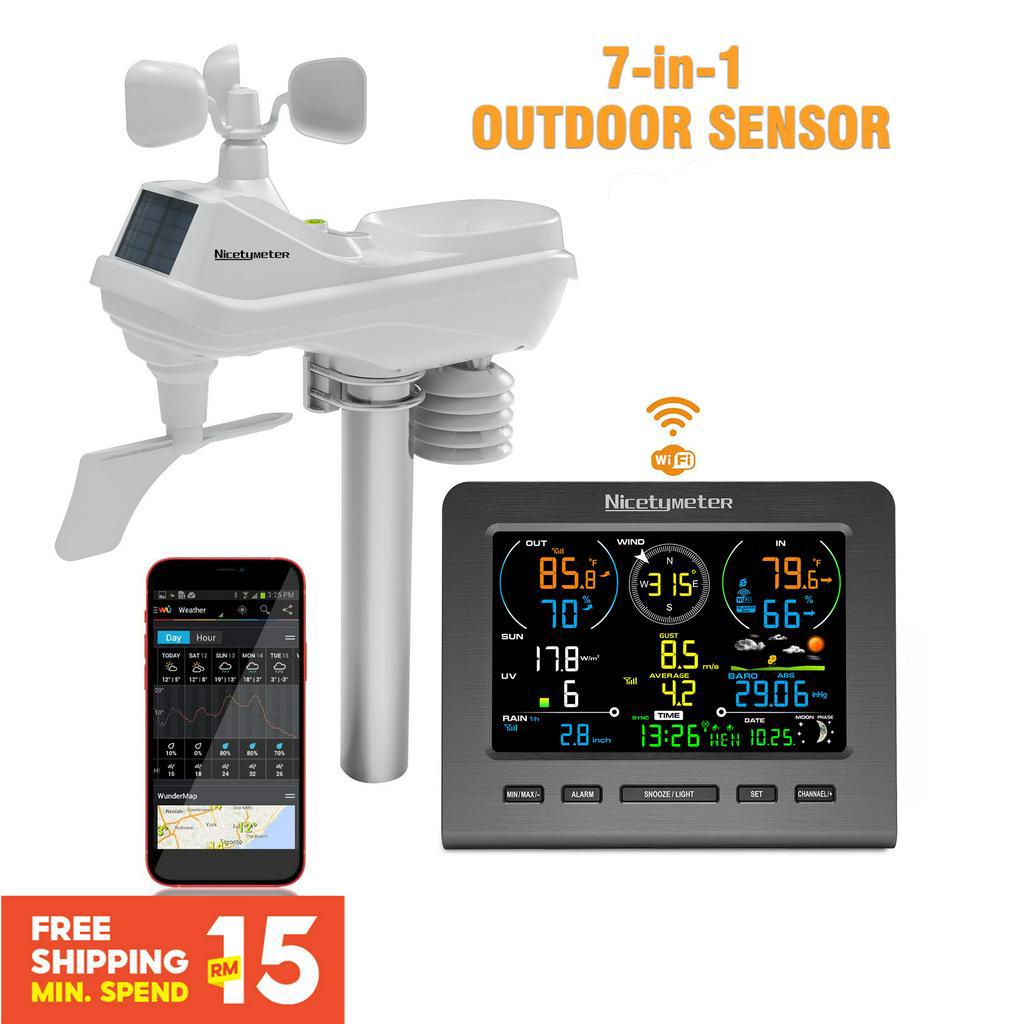 ⭐⭐⭐7-in-1 WiFi Weather Station Indoor Outdoor Remote Monitoring ...