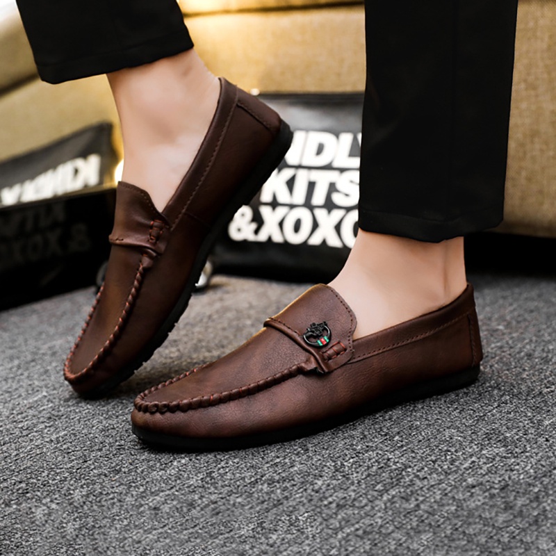 Men's Leather Shoes Loafers Korea shoes business shoes | Shopee Philippines