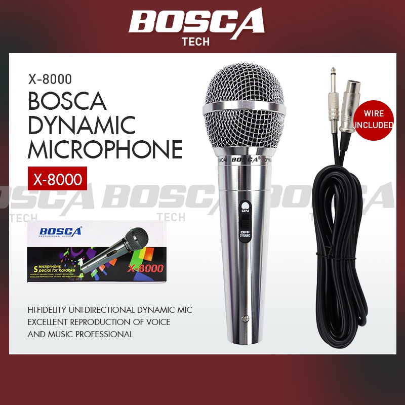 BOSCA Hyper Cardiod Dynamic Microphone BOSCA X 8000 Shopee