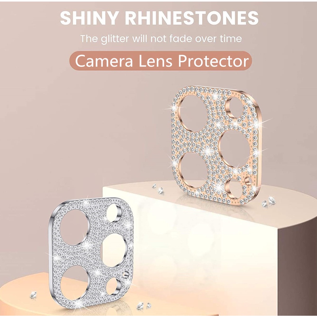 Rhinestone Glitter Camera Lens Protector For iPhone 13Pro 13 Pro Max 13Mini Diamond Metal Ring