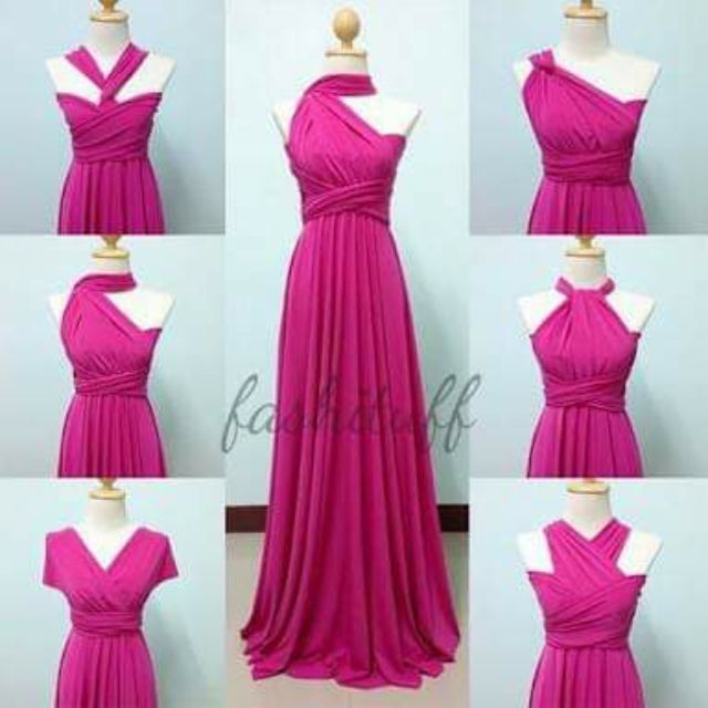 FUSCHIA PINK INFINITY DRESS WITH ATTACHED TUBE