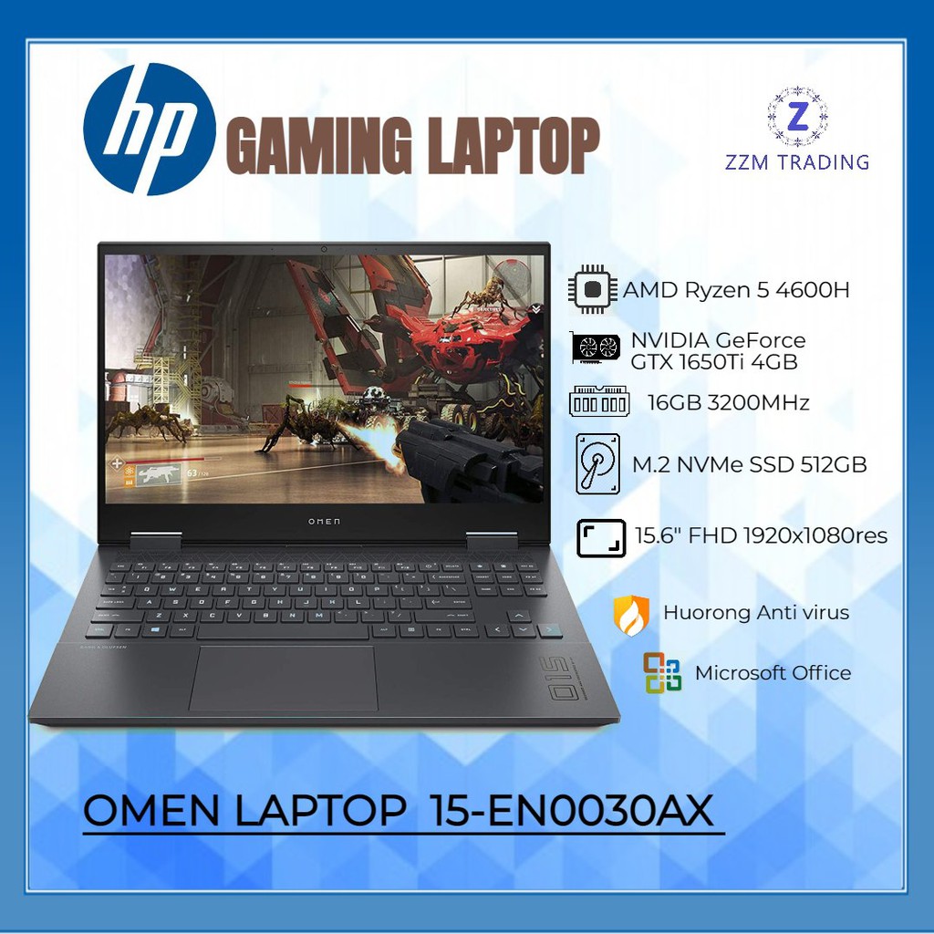 HP Omen 15-EN0030AX Gaming Laptop Ryzen 4600H 144Hz 250