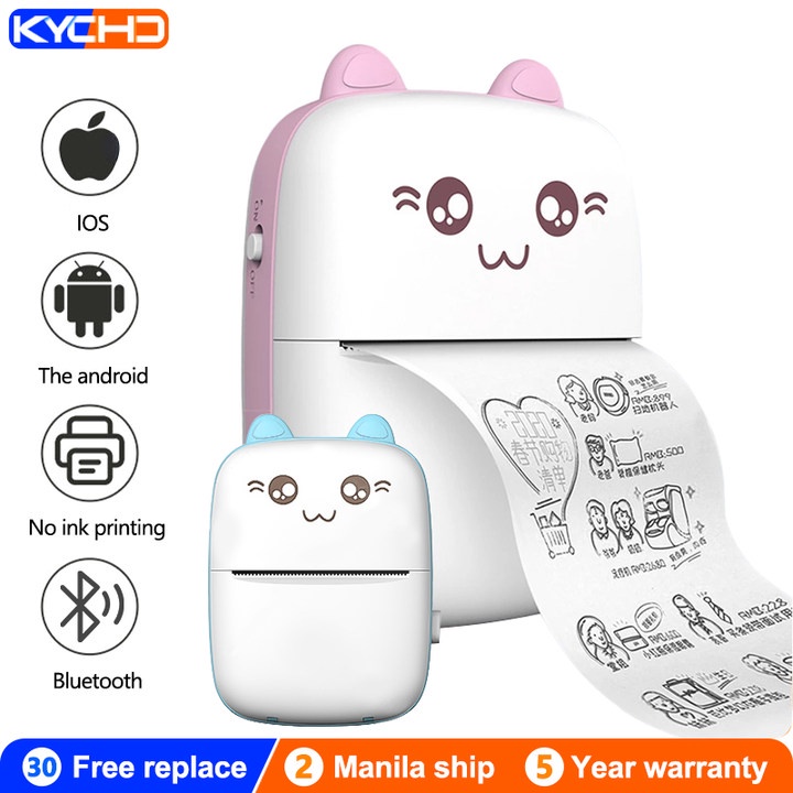 Portable Thermal Printer Mini Photo Receipt Sticker Label Printer