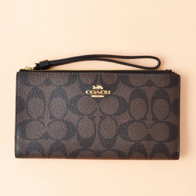 Authentic Coach Long Wallet Signature Brown Black F76580 Shopee Philippines