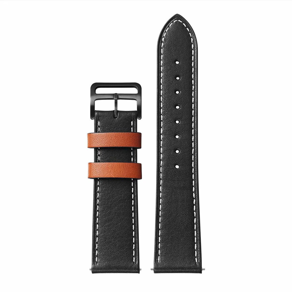 22mm Genuine Leather Contast Color Strap for Huawei Watch GT2 Pro ECG Band Retro Wristband for Amazfit Stratos 3 Gear S3 Watchband