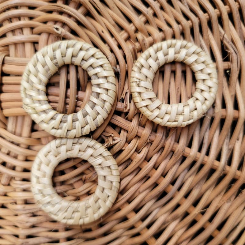 Native fashion Earings rattan donut 25~55mm | Shopee Philippines