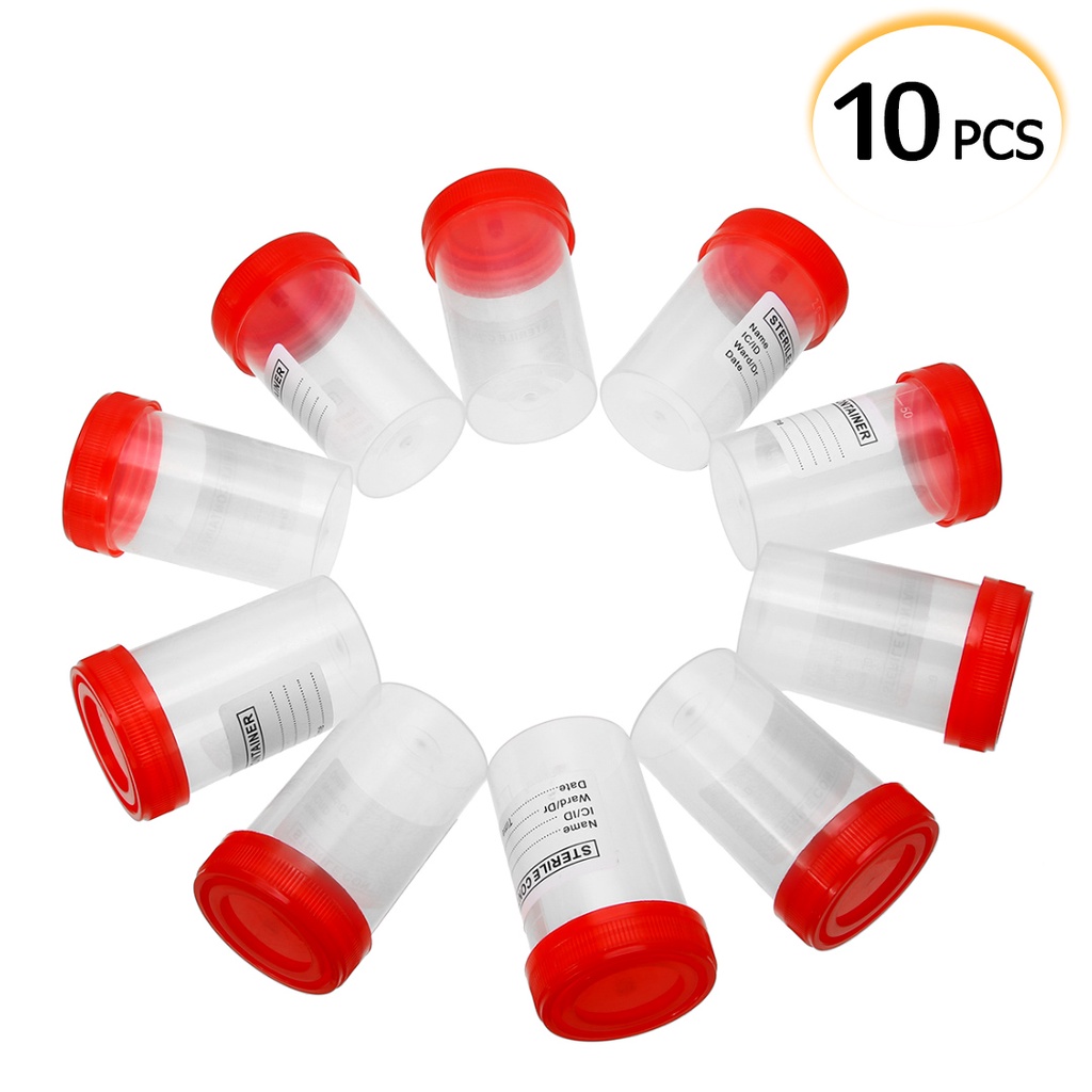 10pcs 60ml Hospital Urine Collection Sample Cup Specimen Bottle ...