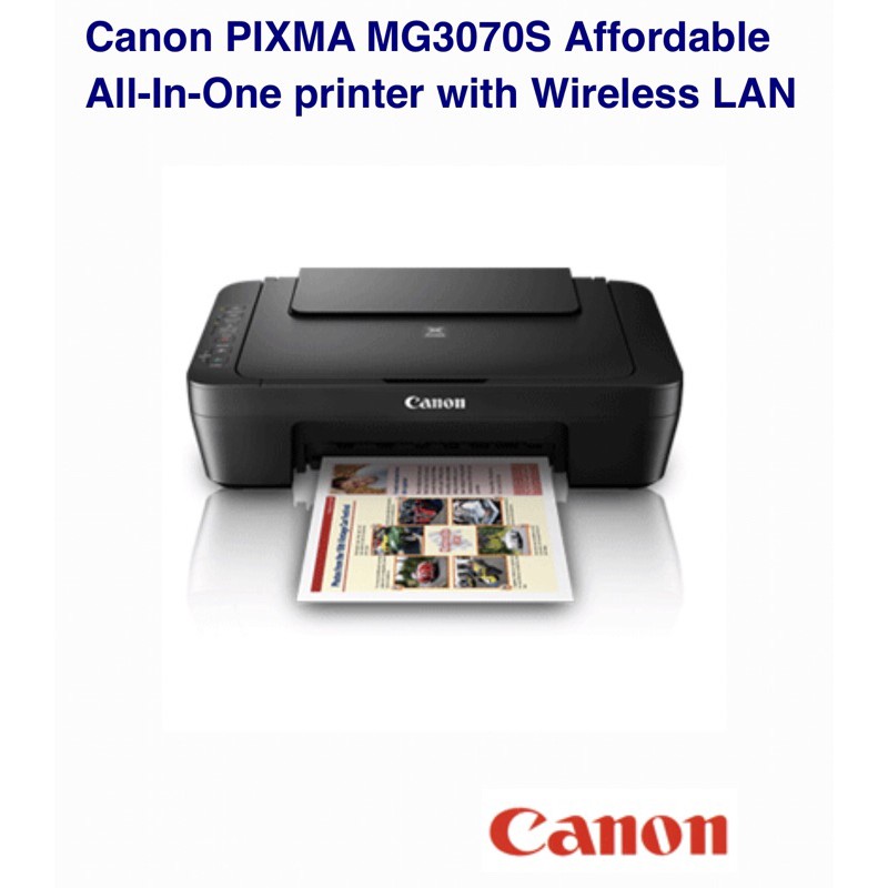 Canon PIXMA MG3070S Compact Wireless All-In-One Printer | Shopee ...