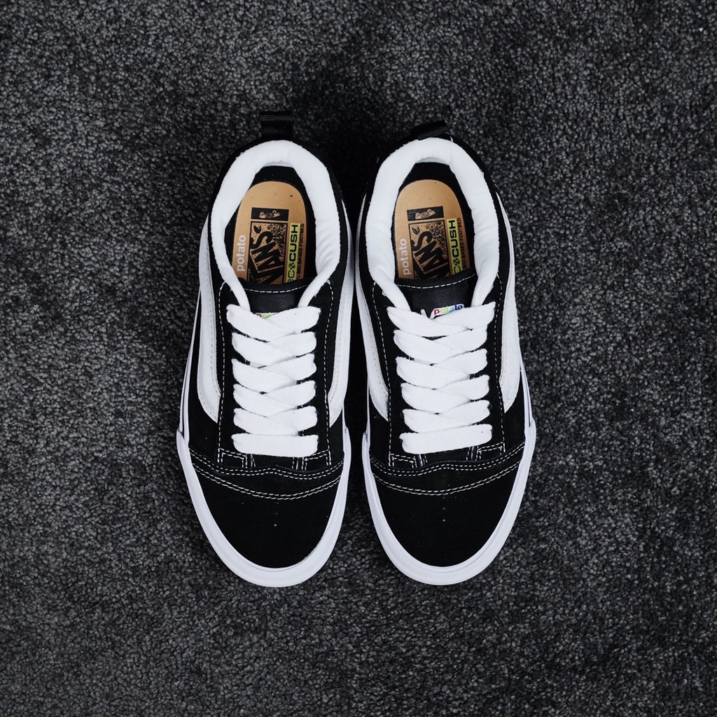 VANS x Imran Potato Co-branded Fat Version Big Logo Black and White Casual  Canvas Shoes-1660