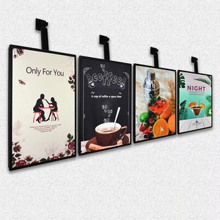 Restaurant Aluminium Poster Light Boxes Restaurant Menu Signs LED  Lightboxes Display for Cafe Hotel (1 section )