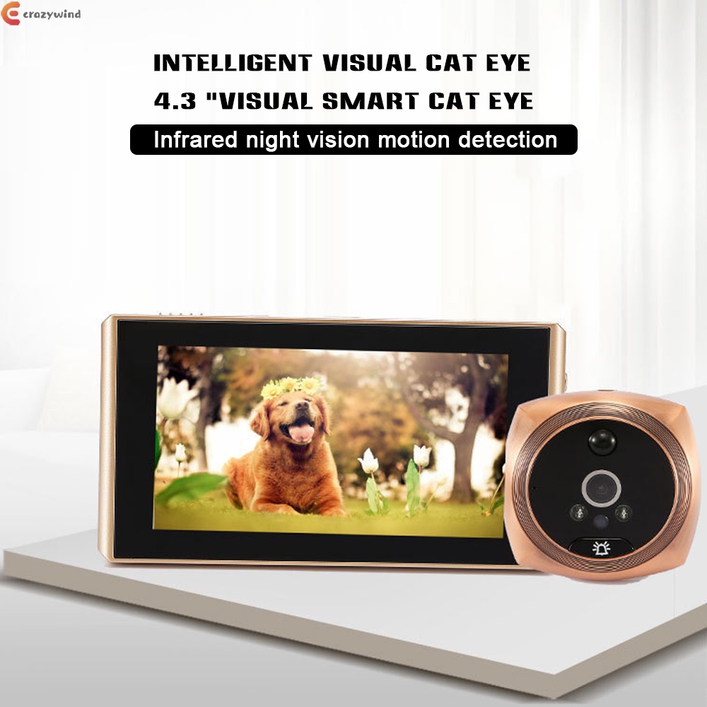 Doorbells Door Peephole Motion Detection Video Camera 4.3" Monitor Digital Ring Digital Door