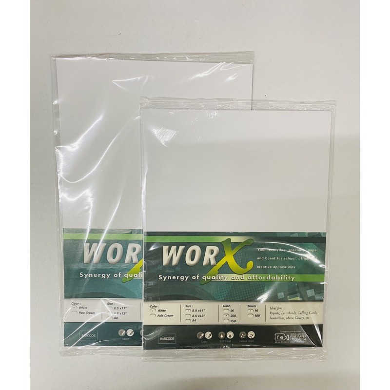 1 pack WORX Vellum Board (200 GSMWhite) Short/Long Shopee Philippines