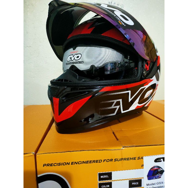 Evo helmet black sales and red