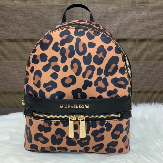 Leopard print michael online kors backpack