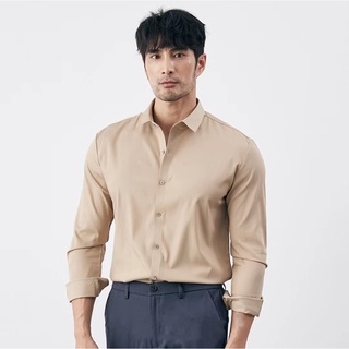 HUILISHI Long Sleeve Formal/Business Polo for Men Plain Cotton 7