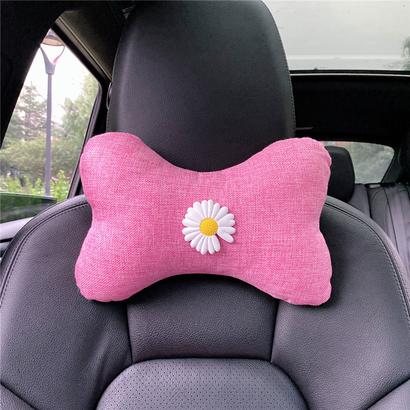 Cute cartoon car headrest pillow linen headrest pink rose car neck pillow Mickey Mouse Shopee Philippines