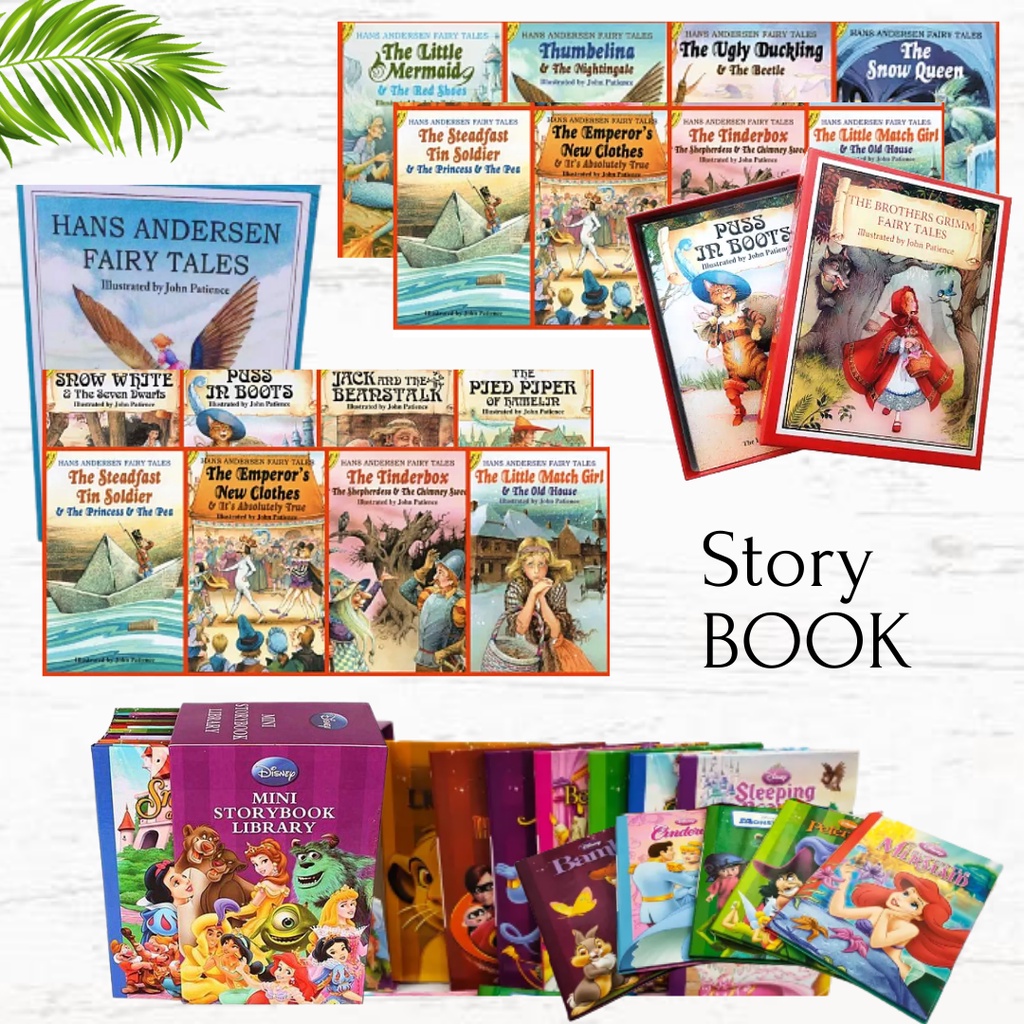 BABA 12/8 pcs In 1 Mini Storybook Library Kids Toddler Children Story ...