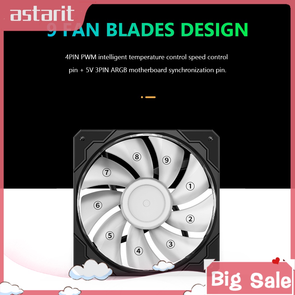 JONSBO LF120 12cm PC Computer Case Cooling CPU Fan PWM 5V ARGB