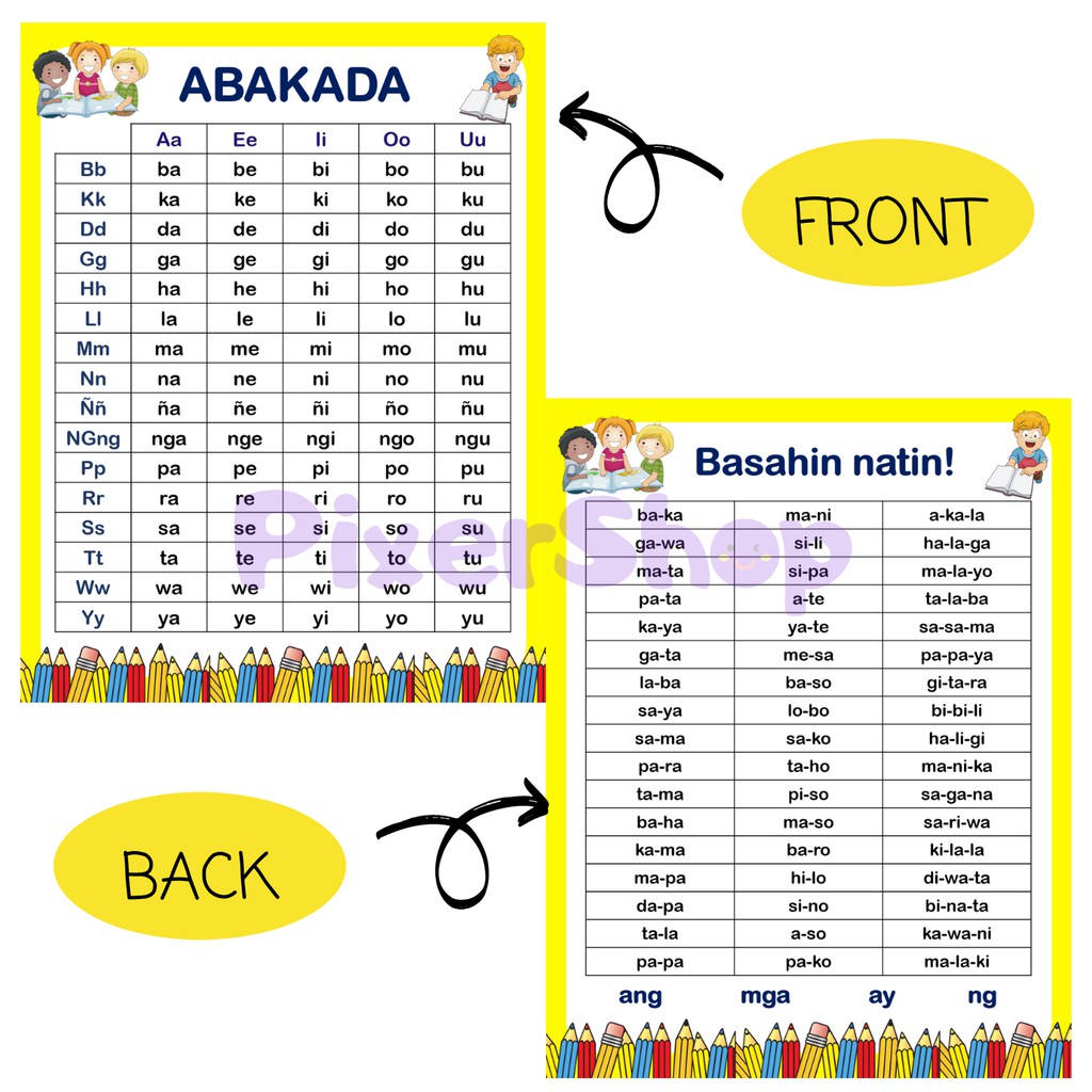 ABAKADA Laminated Chart A4 Size | Shopee Philippines