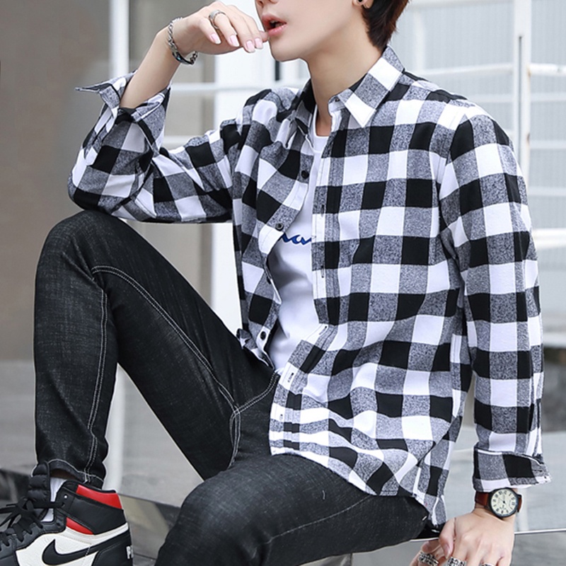 Checkered polo store long sleeves