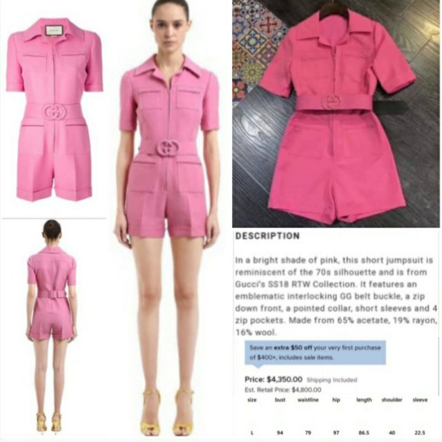 Pink store gucci playsuit