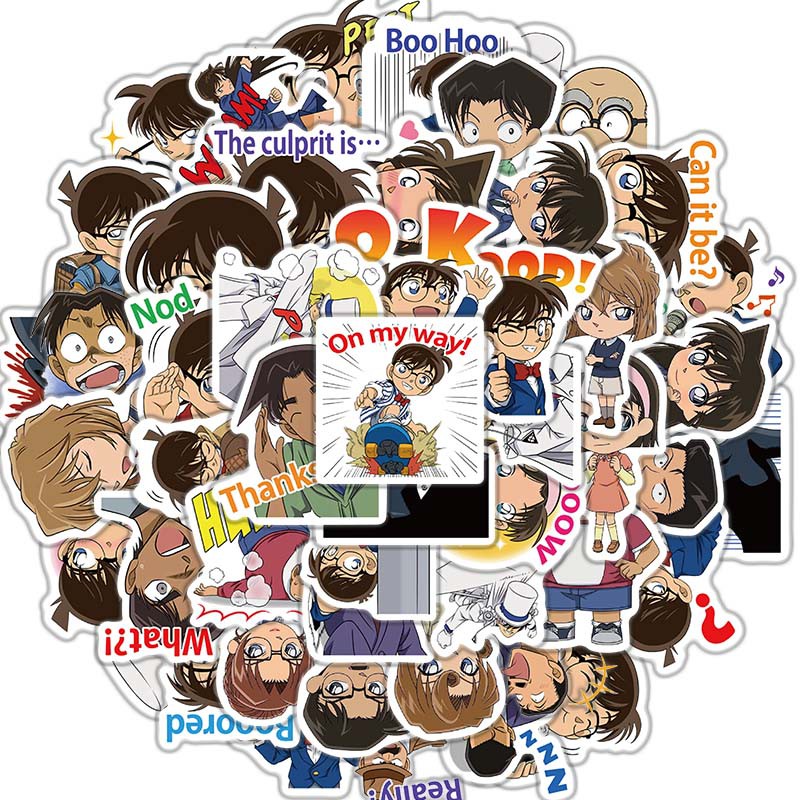50pcs Detective Conan Classic Japanese Stickers Suspense Brain Burning ...