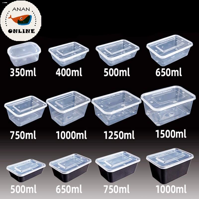 500ml 650ml 750ml 1000ml Black Microwaven Round Disposable Bento