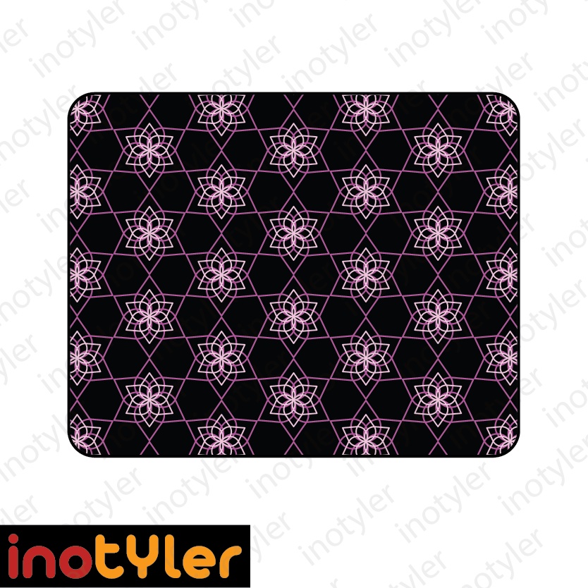 Geometric Lotus Repeating Design Pattern Flower Pink Purple Black ...