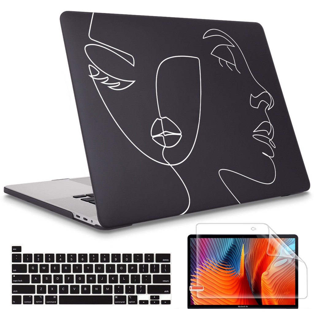Boaulee Copertura in silicone per tastiera per MacBook Air 13,6 15,3 M4 A3240 A3241 2023/per MacBook Pro 14 16 A2781 A2779 A2780 A2442 A2991 A2992 A2485, Protezione tastiera (nero