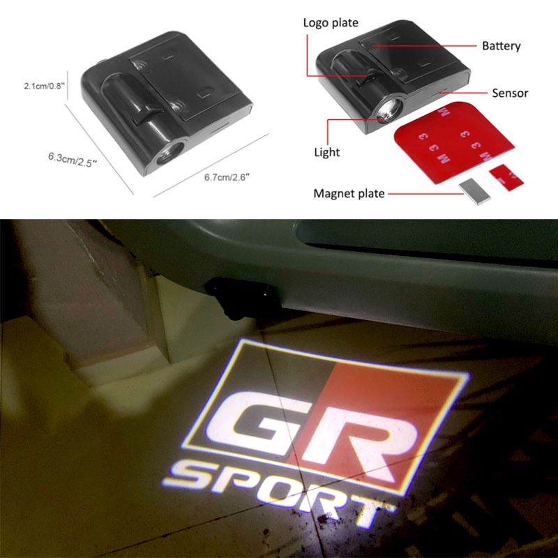 2PCS LED Car Door Welcome Laser Projector GR Sport Ghost Shadow Night ...