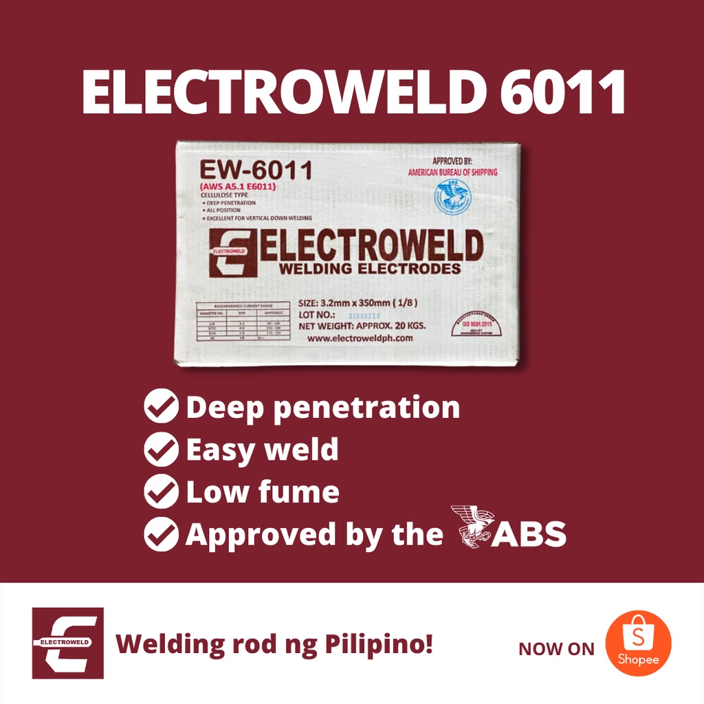 1KG Electroweld 6011 Welding Electrode (AWS E6011) Shopee Philippines