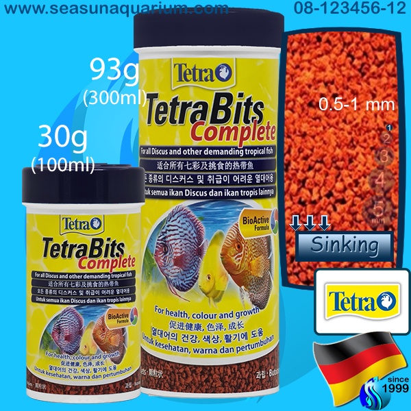 TetraBits Complete 100ml/300ml Pom Fish Food 30g 93g Tetra Bits Bit