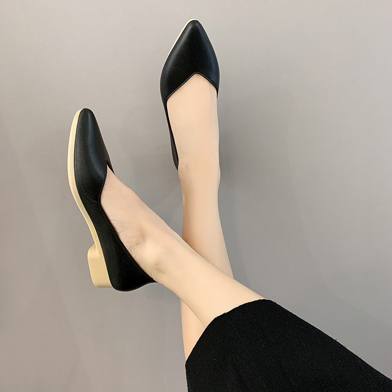 NEW Korean Pointed Toe Office Work Black Heels Shoes Women's cod ...