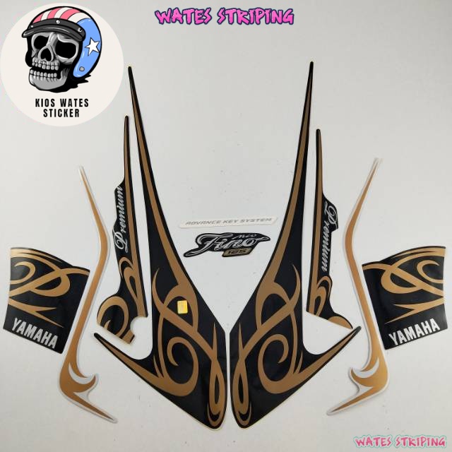 Striping Decal Polet Sticker yamaha fino 125 2017 premium black ...