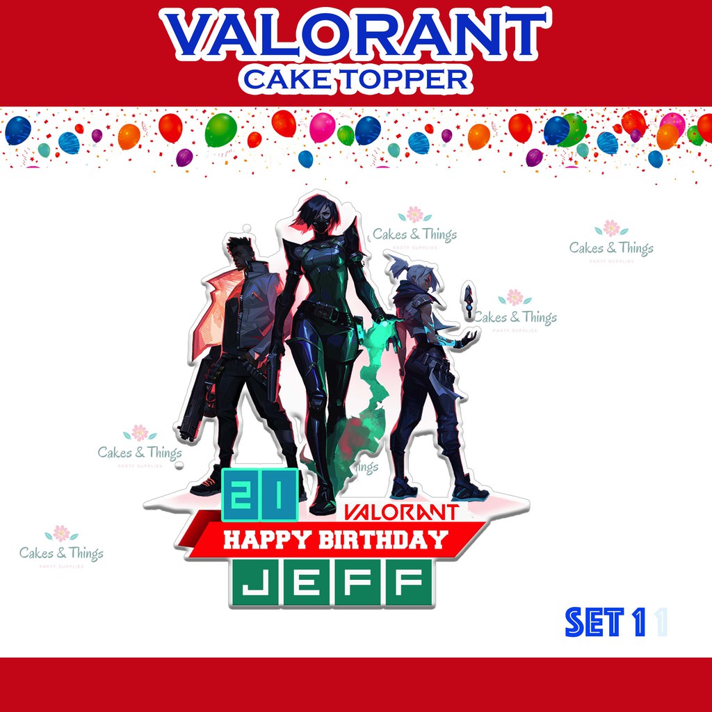 Valorant Cake Topper Banner Cupcake Topper Party Decoration | Shopee ...